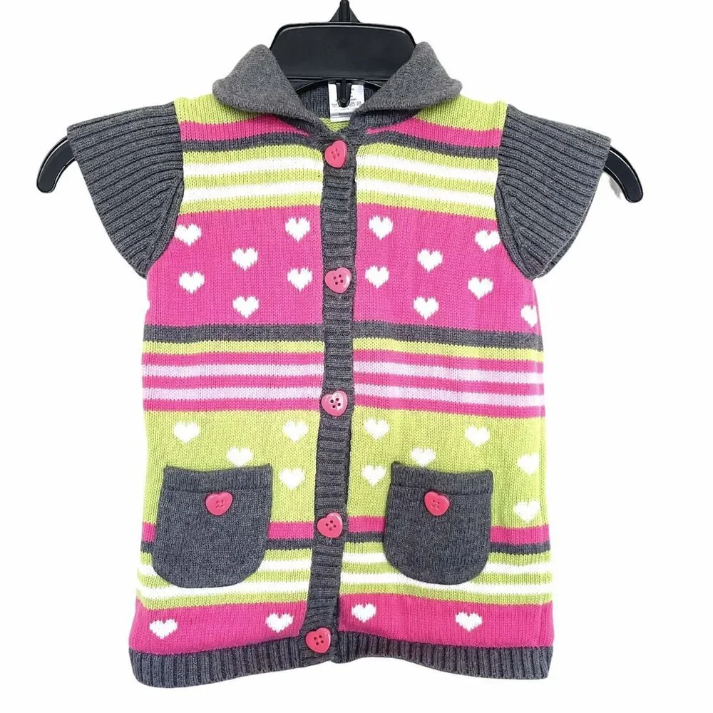 Gymboree Girls Sweater Size 3T Toddler Hearts Winter Christmas Cozy Comfy Baby